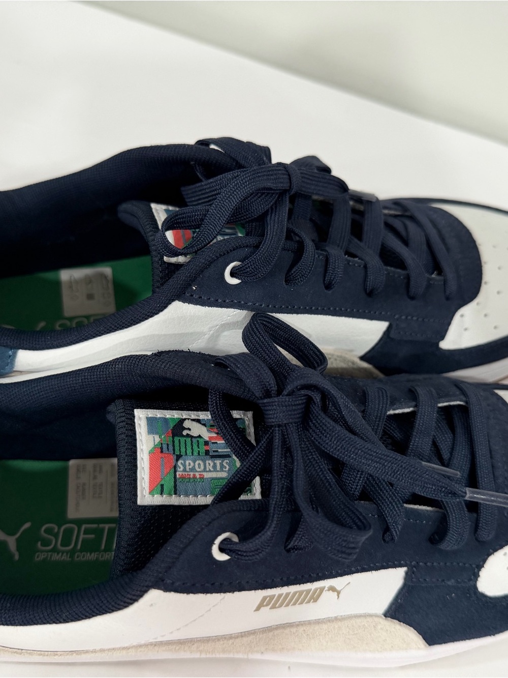 Puma Navy, White & Beige Low-Top Sneakers - Picture 5 of 8